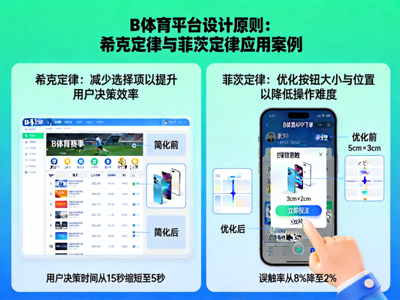 B体育平台设计原则可视化图表 - 展示希克定律与菲茨定律的实际应用案例