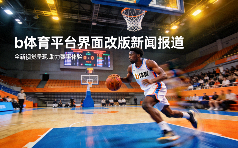 b体育平台界面改版新闻报道配图 - 室内篮球场上球员运球突破的动感画面